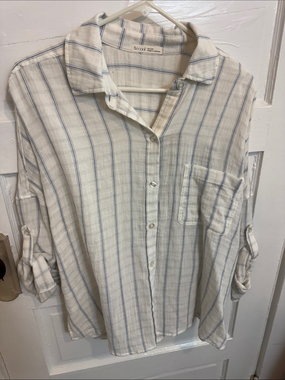 Light Blue Stripe Button-Up Shirt